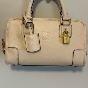 Loewe Mini Bag in Cream with Gold Accents